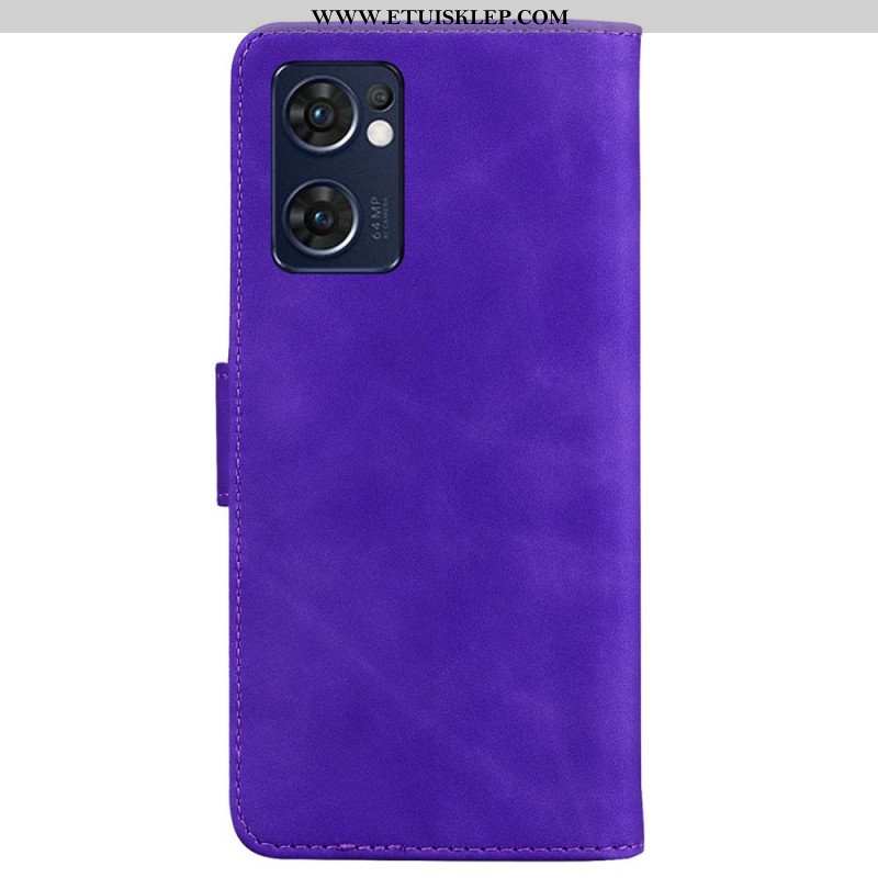 Etui Folio do Oppo Find X5 Lite Monochromatyczny Efekt Skóry